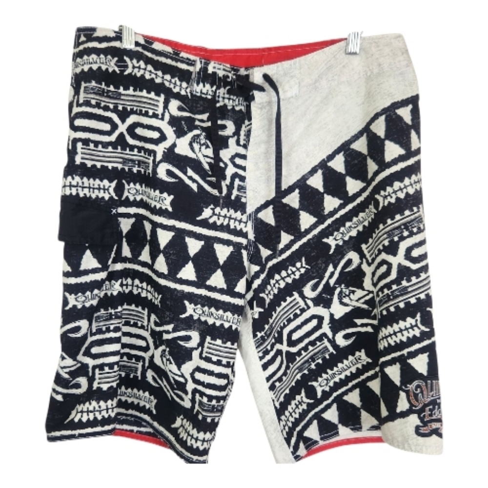 Y2K Vtg Quicksilver Boardshorts Eddie Aiku 2008 XL 36 Waimea Bay Hawaii Memory